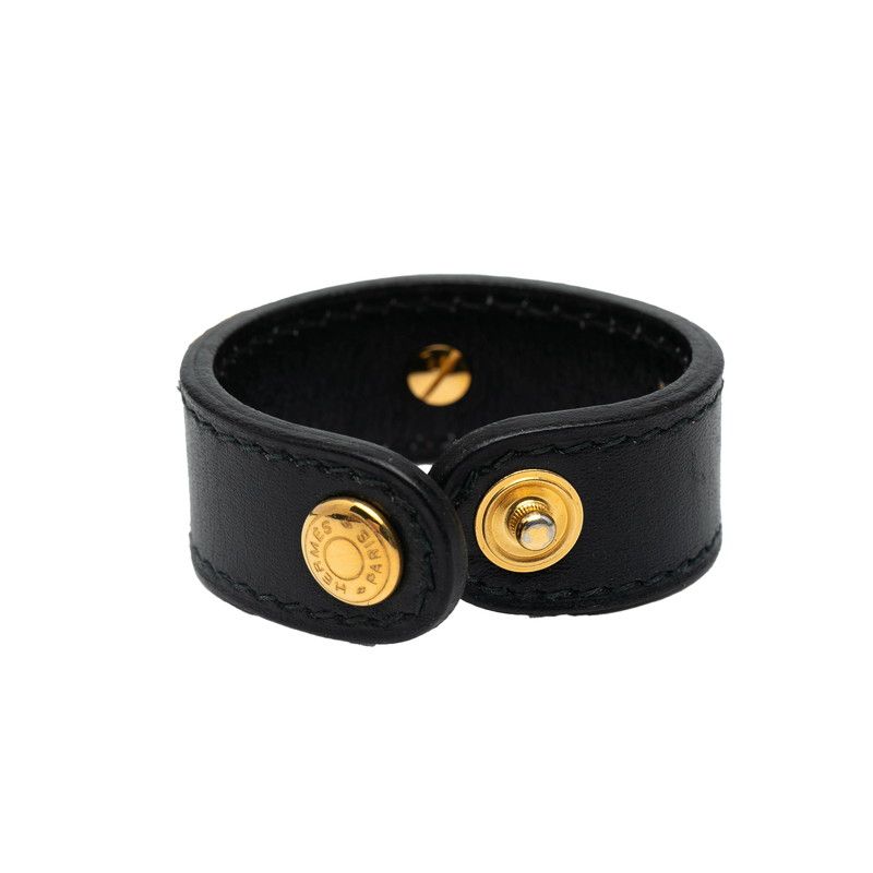 Hermes Nomade Globe Holder Black Gold Leather Plated Ladies Hermes