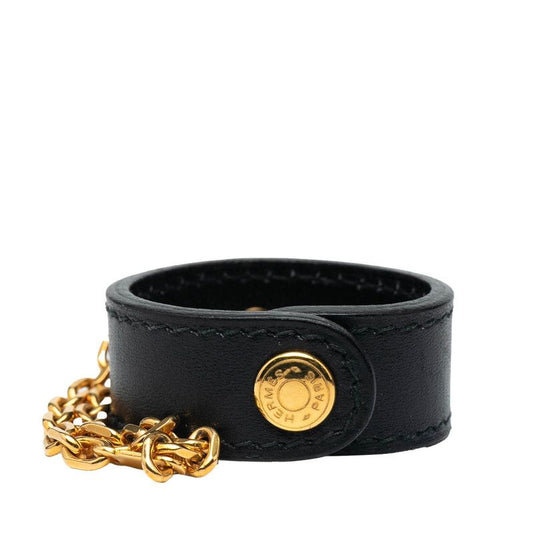 Hermes Nomade Globe Holder Black Gold Leather Plated Ladies Hermes