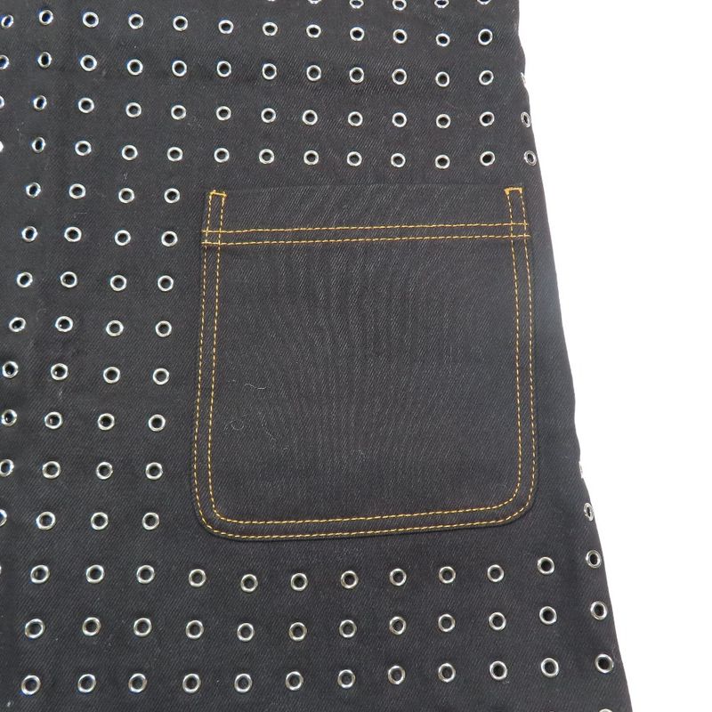 Unused Christian Dior Grommet Studded Denim Jumper Skirt Dress Mini Length 34