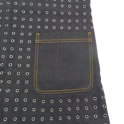 Unused Christian Dior Grommet Studded Denim Jumper Skirt Dress Mini Length 34