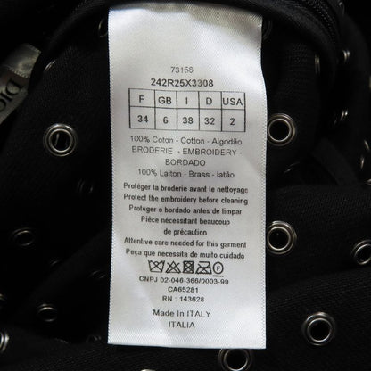 Unused Christian Dior Grommet Studded Denim Jumper Skirt Dress Mini Length 34