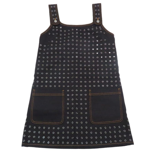 Unused Christian Dior Grommet Studded Denim Jumper Skirt Dress Mini Length 34