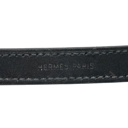 Hermes Serie Looping Black Silver Hardware Leather Metal Women Hermes