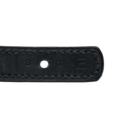 Hermes Serie Looping Black Silver Hardware Leather Metal Women Hermes