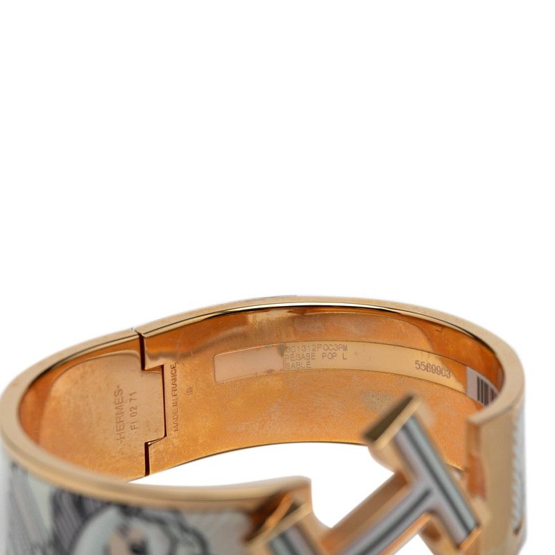 Hermes Click Clack H PM Pegas Pop Gold White Multicolor Plated Ladies Hermes