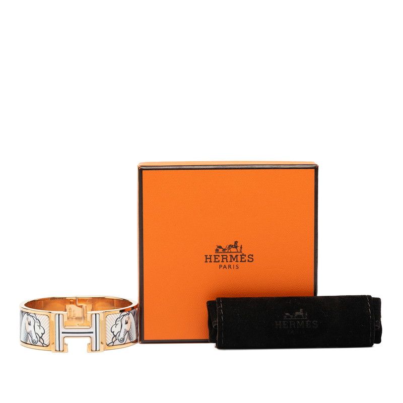 Hermes Click Clack H PM Pegas Pop Gold White Multicolor Plated Ladies Hermes