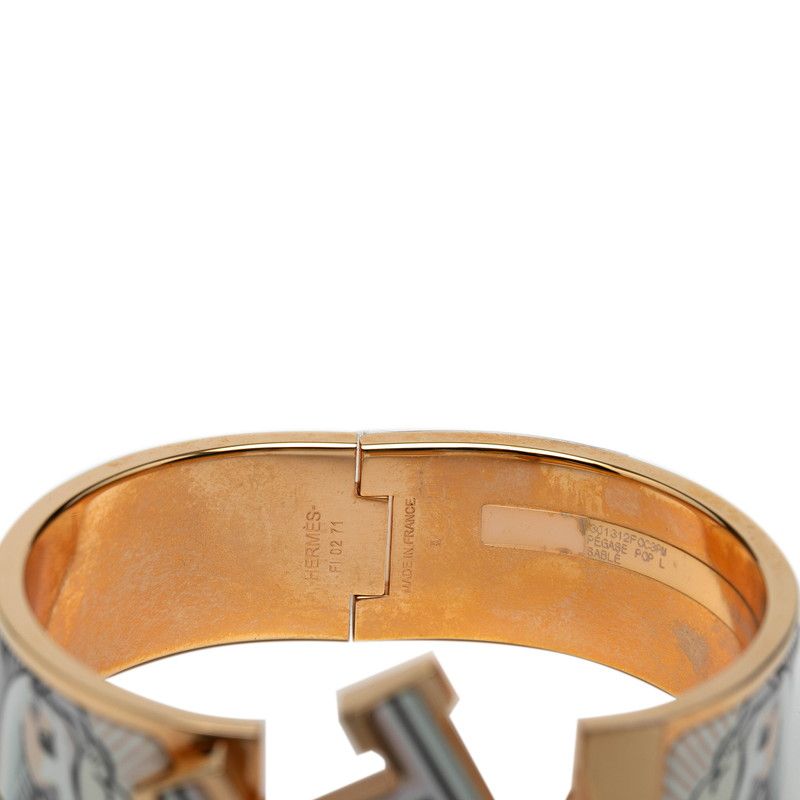 Hermes Click Clack H PM Pegas Pop Gold White Multicolor Plated Ladies Hermes