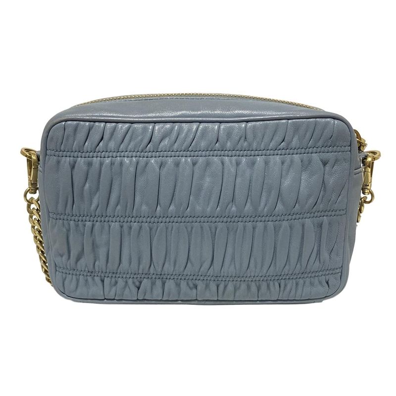 Prada Shoulder Bag Gathering Bag Light Blue Detachable Strap/chain Shoulder