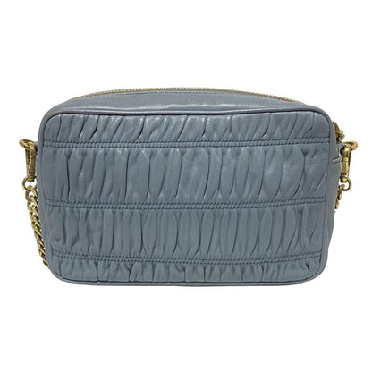 Prada Shoulder Bag Gathering Bag Light Blue Detachable Strap/chain Shoulder