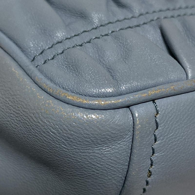 Prada Shoulder Bag Gathering Bag Light Blue Detachable Strap/chain Shoulder