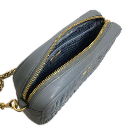 Prada Shoulder Bag Gathering Bag Light Blue Detachable Strap/chain Shoulder