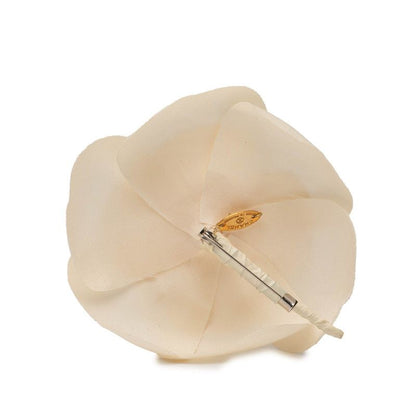 Chanel Camellia Brooch Corsage Beige Ivory Fabric Ladies Chanel