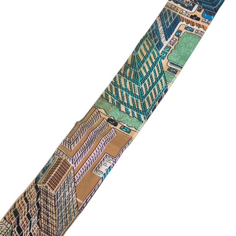 Hermes Twillie Pantin CITY Pantin CITY Brown Blue Multicolor Silk Women's Hermes