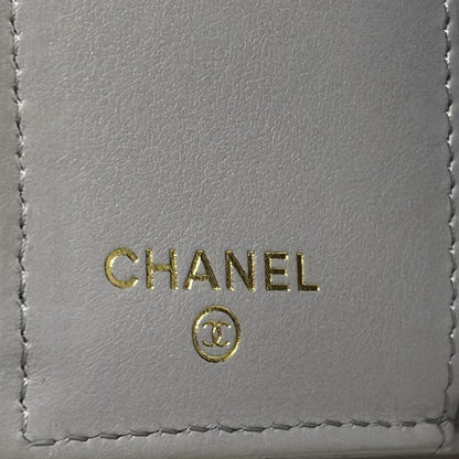 Chanel Trifold Wallet Matelasse Gray Gold Hardware / Coco Mark
