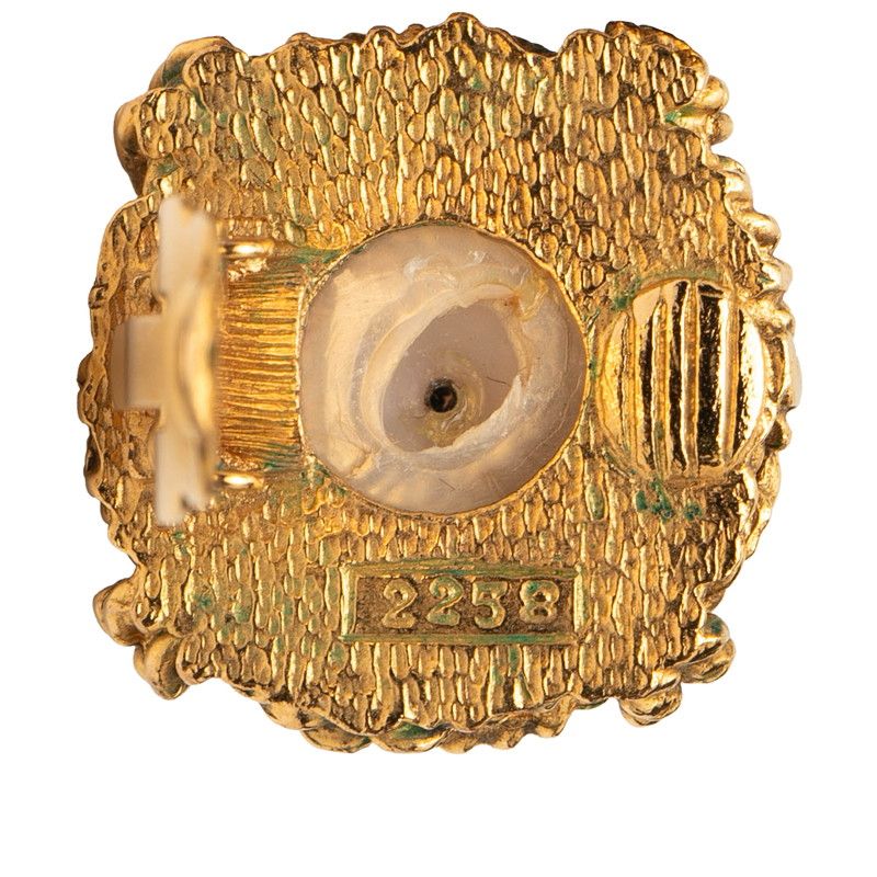 Chanel Square Gold Plated Faux Pearl Ladies Chanel