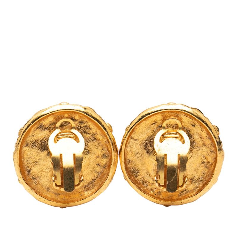 Chanel Vintage Round Gold Plated Faux Pearl Ladies Chanel