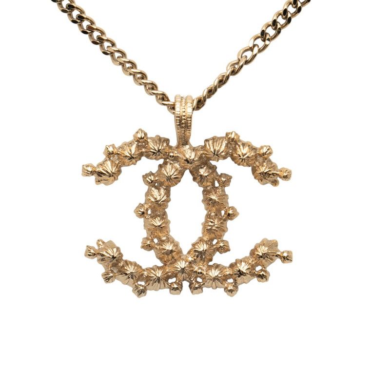 Chanel Coco Mark Gold Blue Multicolor Plated Rhinestone Ladies Chanel