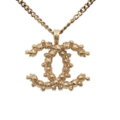 Chanel Coco Mark Gold Blue Multicolor Plated Rhinestone Ladies Chanel