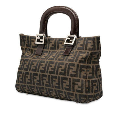 Fendi Zucca Brown Canvas Leather Women's Fendi