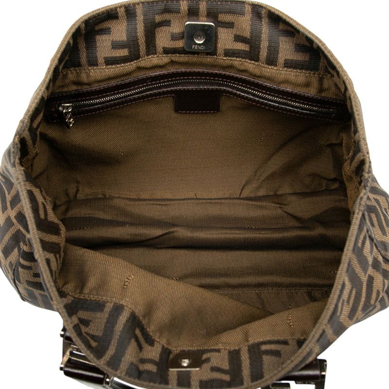 Fendi Zucca Brown Canvas Leather Women's Fendi