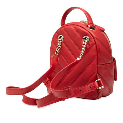 Bulgari Serpenti Forever Cabochon Backpack Red Leather Women Bvlgari