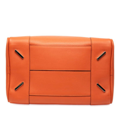 Loewe Anagram Logo Amazona 75 Medium Handbag Shoulder Bag 2WAY Orange Leather