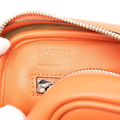 Loewe Anagram Logo Amazona 75 Medium Handbag Shoulder Bag 2WAY Orange Leather