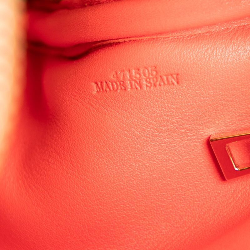 Loewe Anagram Logo Amazona 75 Small Handbag Shoulder Bag 2WAY Red Leather Women