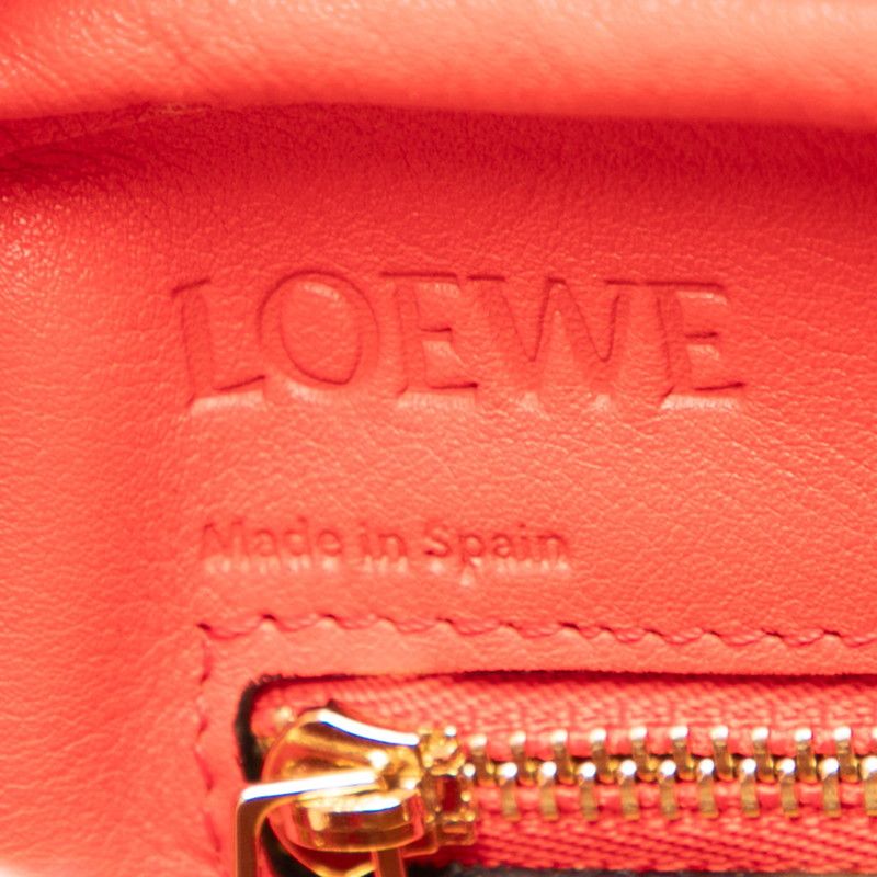 Loewe Anagram Logo Amazona 75 Small Handbag Shoulder Bag 2WAY Red Leather Women