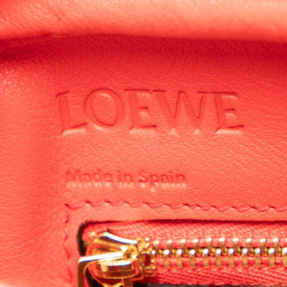 Loewe Anagram Logo Amazona 75 Small Handbag Shoulder Bag 2WAY Red Leather Women