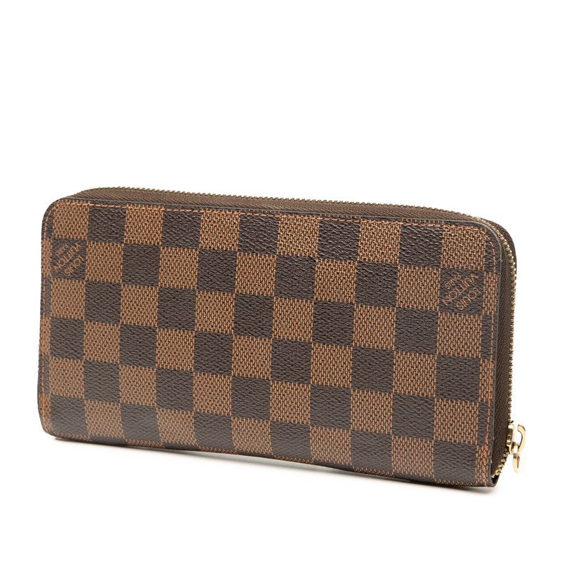 Louis Vuitton Damier Zippy Wallet Round Zipper Long Wallet N60015 Brown PVC