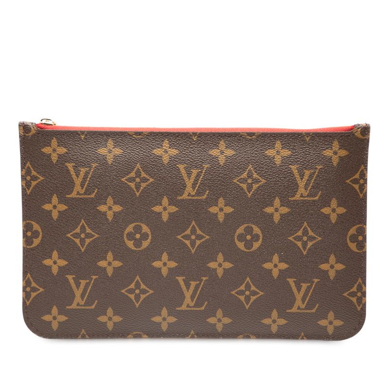 Louis Vuitton Monogram Neverfull MM Includes Brown Red PVC Ladies Louis Vuitton