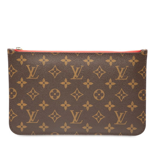 Louis Vuitton Monogram Neverfull MM Includes Brown Red PVC Ladies Louis Vuitton