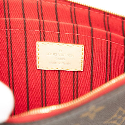 Louis Vuitton Monogram Neverfull MM Includes Brown Red PVC Ladies Louis Vuitton