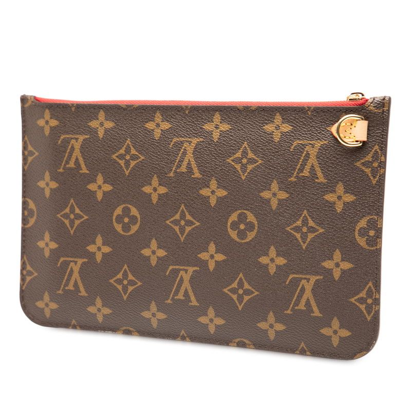Louis Vuitton Monogram Neverfull MM Includes Brown Red PVC Ladies Louis Vuitton