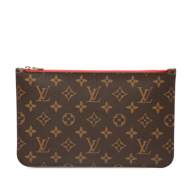 Louis Vuitton Monogram Neverfull MM Includes Brown Red PVC Ladies Louis Vuitton
