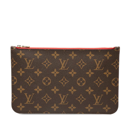 Louis Vuitton Monogram Neverfull MM Includes Brown Red PVC Ladies Louis Vuitton