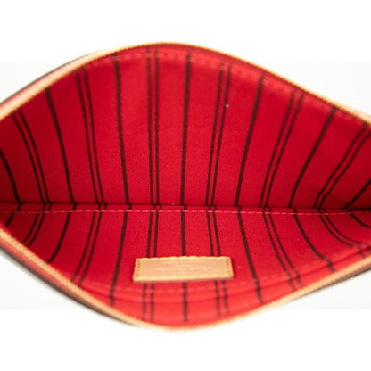 Louis Vuitton Monogram Neverfull MM Includes Brown Red PVC Ladies Louis Vuitton