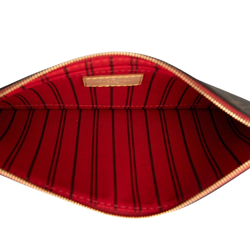 Louis Vuitton Monogram Neverfull MM Includes Brown Red PVC Ladies Louis Vuitton