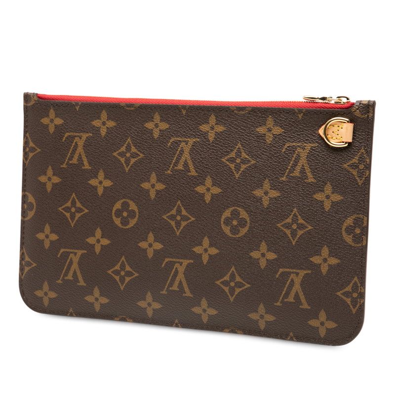 Louis Vuitton Monogram Neverfull MM Includes Brown Red PVC Ladies Louis Vuitton