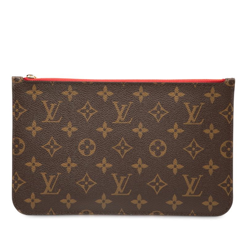Louis Vuitton Monogram Neverfull MM Includes Brown Red PVC Ladies Louis Vuitton