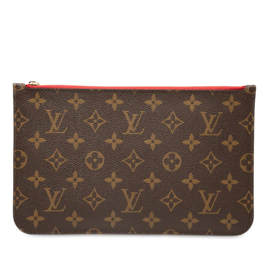 Louis Vuitton Monogram Neverfull MM Includes Brown Red PVC Ladies Louis Vuitton