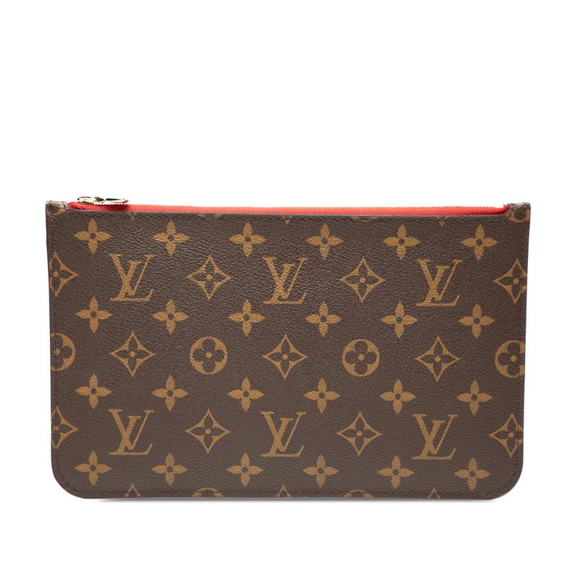 Louis Vuitton Monogram Neverfull MM Includes Brown Red PVC Ladies Louis Vuitton