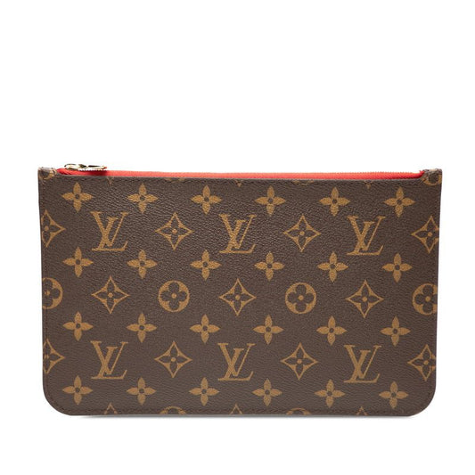 Louis Vuitton Monogram Neverfull MM Includes Brown Red PVC Ladies Louis Vuitton