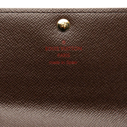 Louis Vuitton Damier Portefeuille Elise N61654 Brown PVC Leather Women Louis