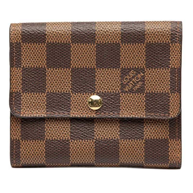 Louis Vuitton Damier Portefeuille Elise N61654 Brown PVC Leather Women Louis