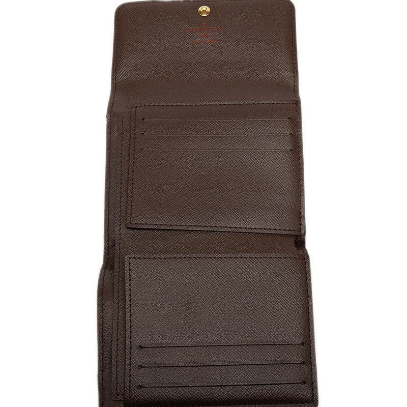 Louis Vuitton Damier Portefeuille Elise N61654 Brown PVC Leather Women Louis