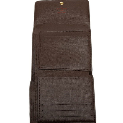 Louis Vuitton Damier Portefeuille Elise N61654 Brown PVC Leather Women Louis