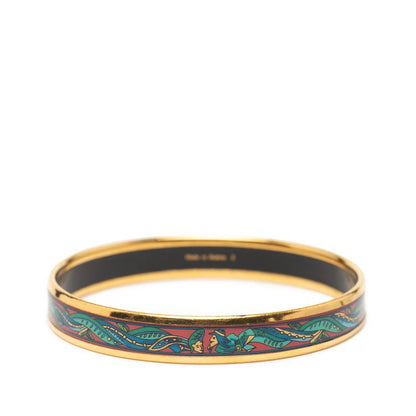 Hermes Emile PM Mermaid Motif Gold Red Multicolor Plated Ladies Hermes