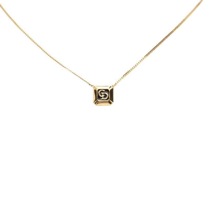 Dior CD Logo Square Gold Black Plated Ladies Dior